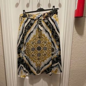 INC midi skirt with belt size:10 versace inspired